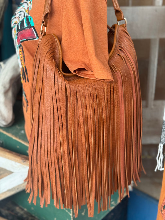 Jolene Layered Fringe Purse ~ Brown