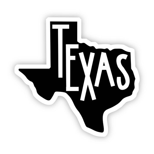 Texas Sticker (Black and White)