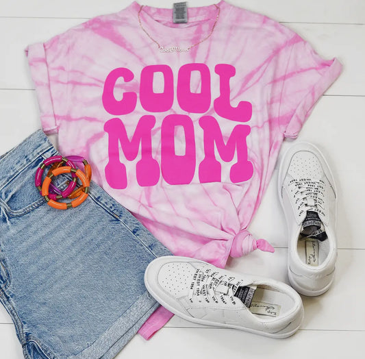 Cool Mom Pink Tie Dye Tee