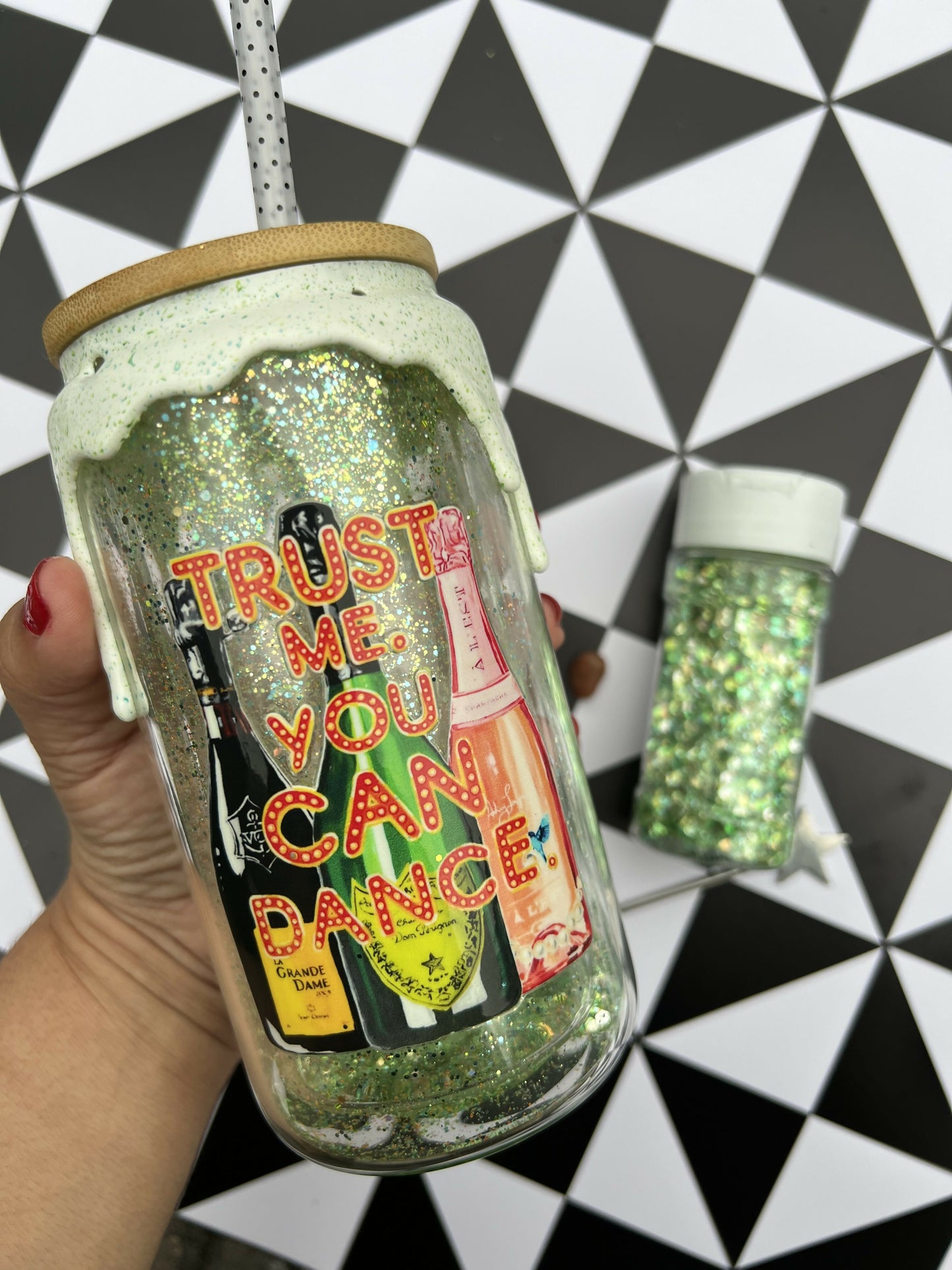 Ry 16oz Glass Trust me you can Dance