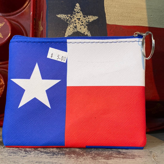 Texas zipper coin purse