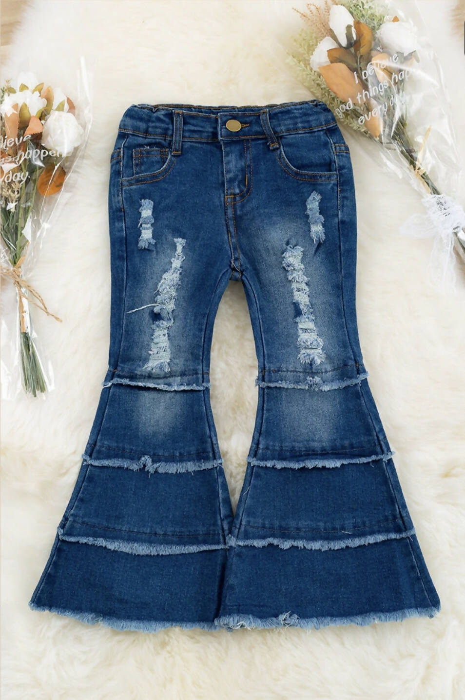 Dark Blue Distressed Jeans