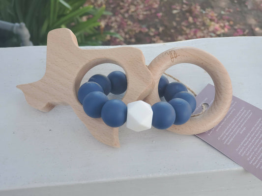 Texas Teething Ring Rattle