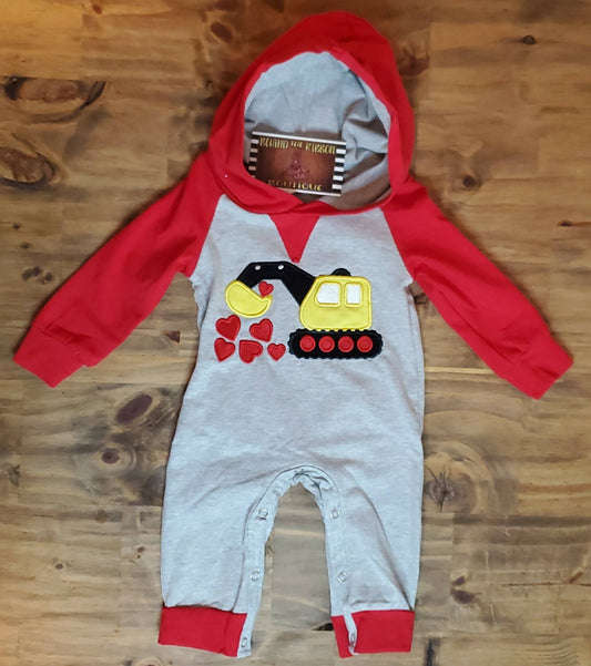 Heart Tractor Onesie