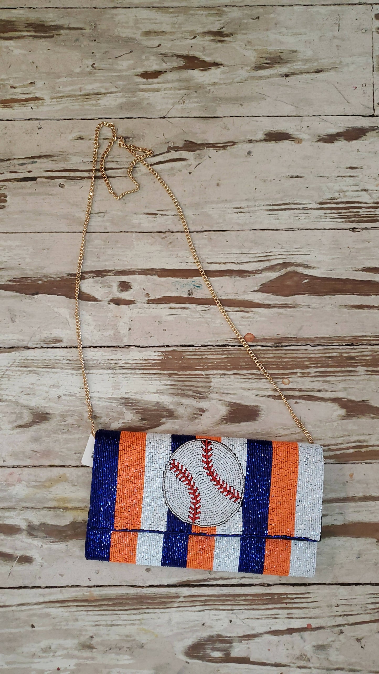 Beaded Baseball Clutch