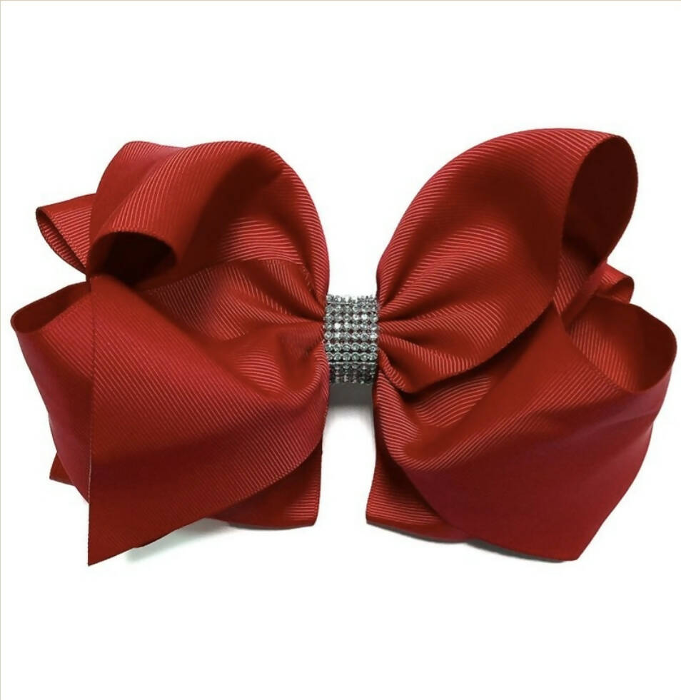 6in Rinestone Double Layer Hair Bow