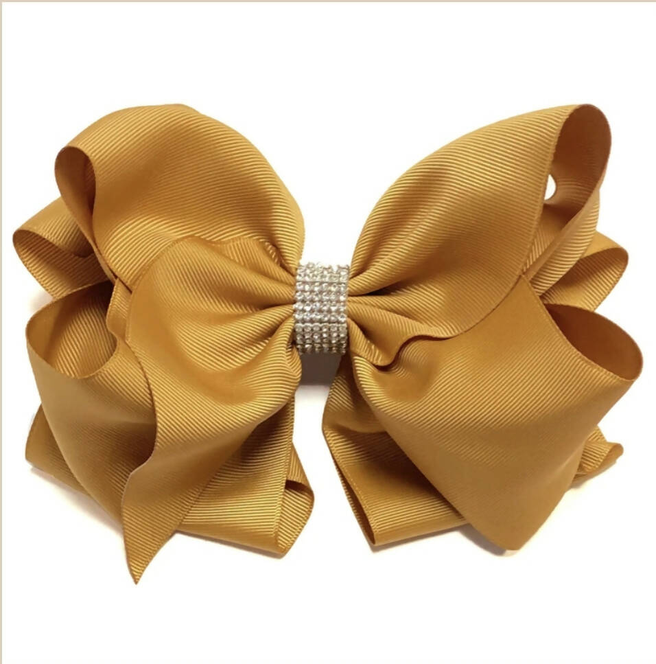 6in Rinestone Double Layer Hair Bow