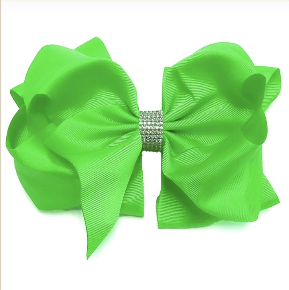 6in Rinestone Double Layer Hair Bow