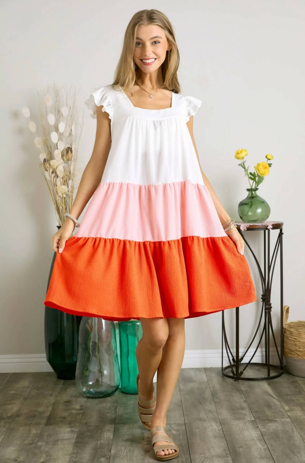 Colorblock Baby Doll Dress