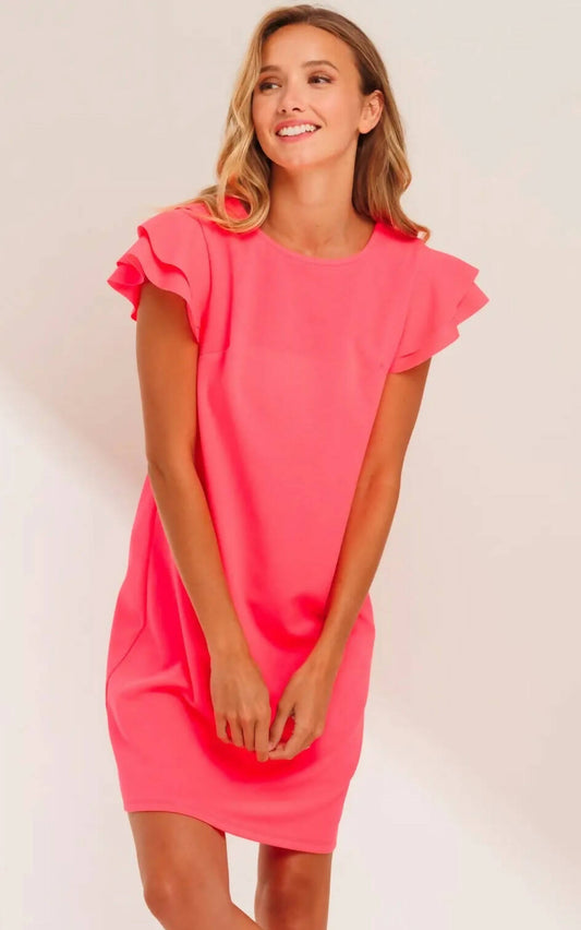 Pretty in Pink Ruffle Sleeve Dress