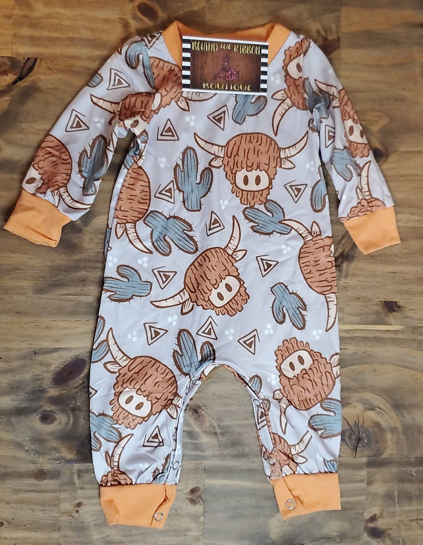 Highland Cow Cactus Romper