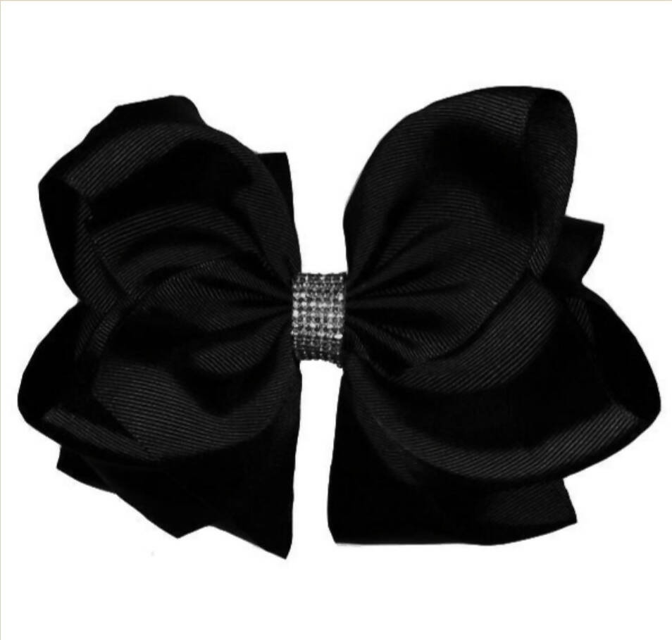 6in Rinestone Double Layer Hair Bow