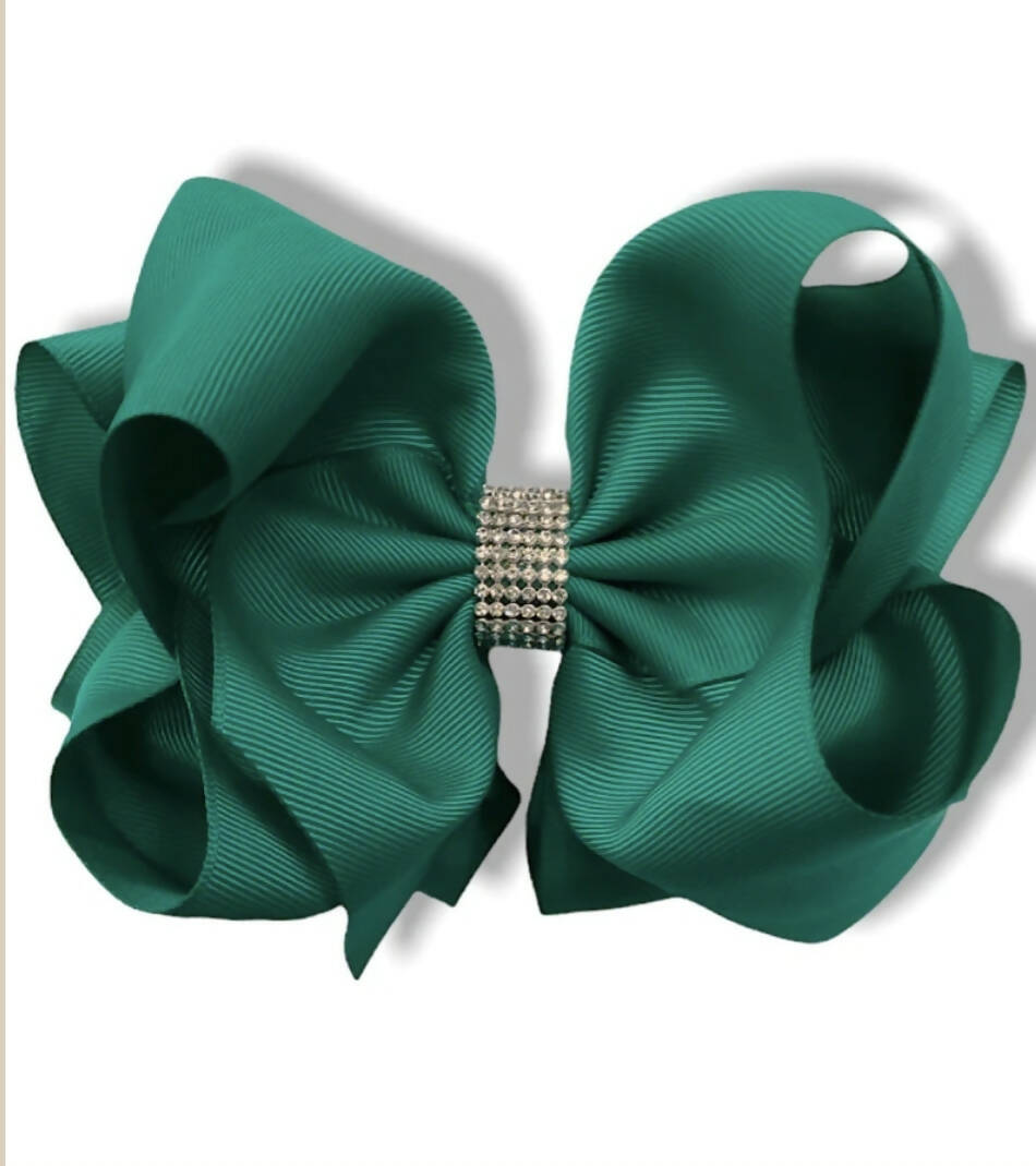 6in Rinestone Double Layer Hair Bow