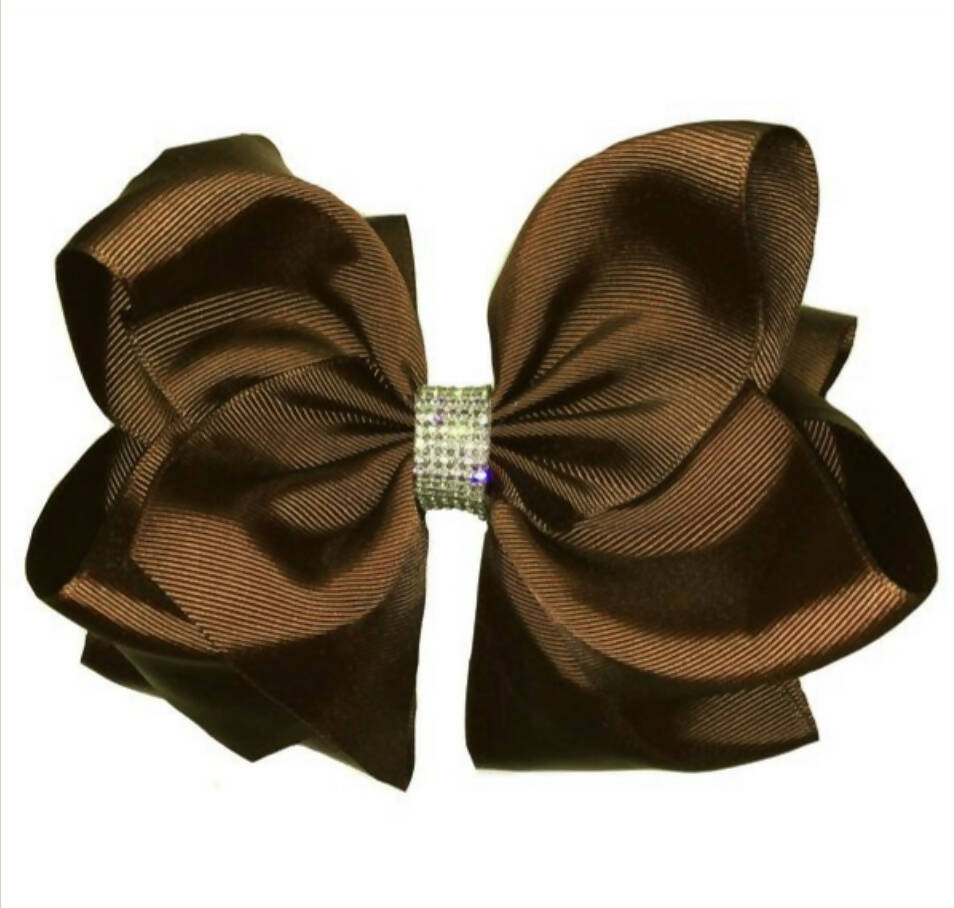 6in Rinestone Double Layer Hair Bow