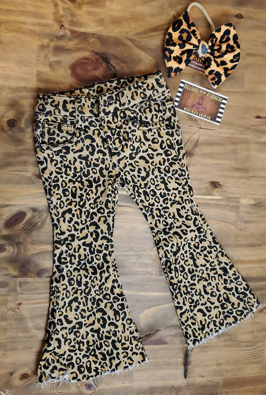 LEOPARD BOOTCUT DENIM JEANS