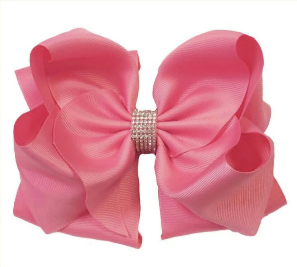 6in Rinestone Double Layer Hair Bow