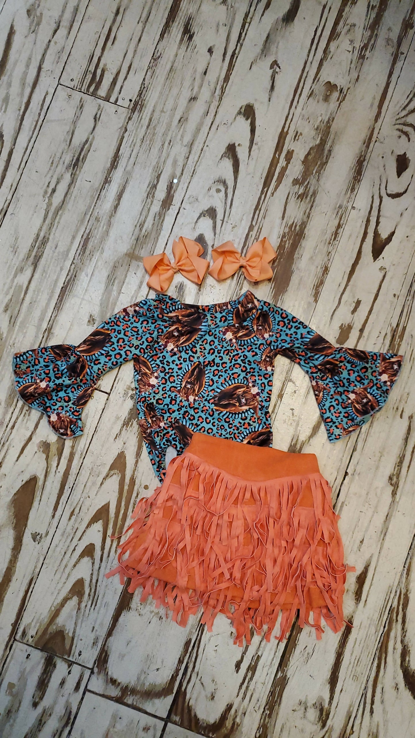 Coral Fringe Skirt